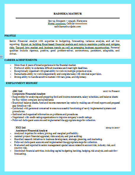 Sample resume of business analyst for bank